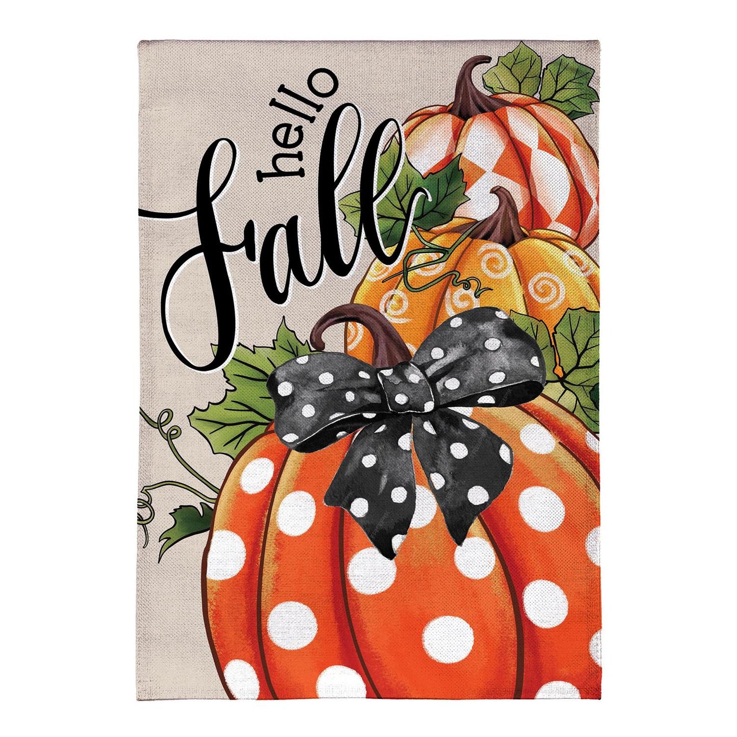 Garden Flag - Patterned Pumpkins Burlap