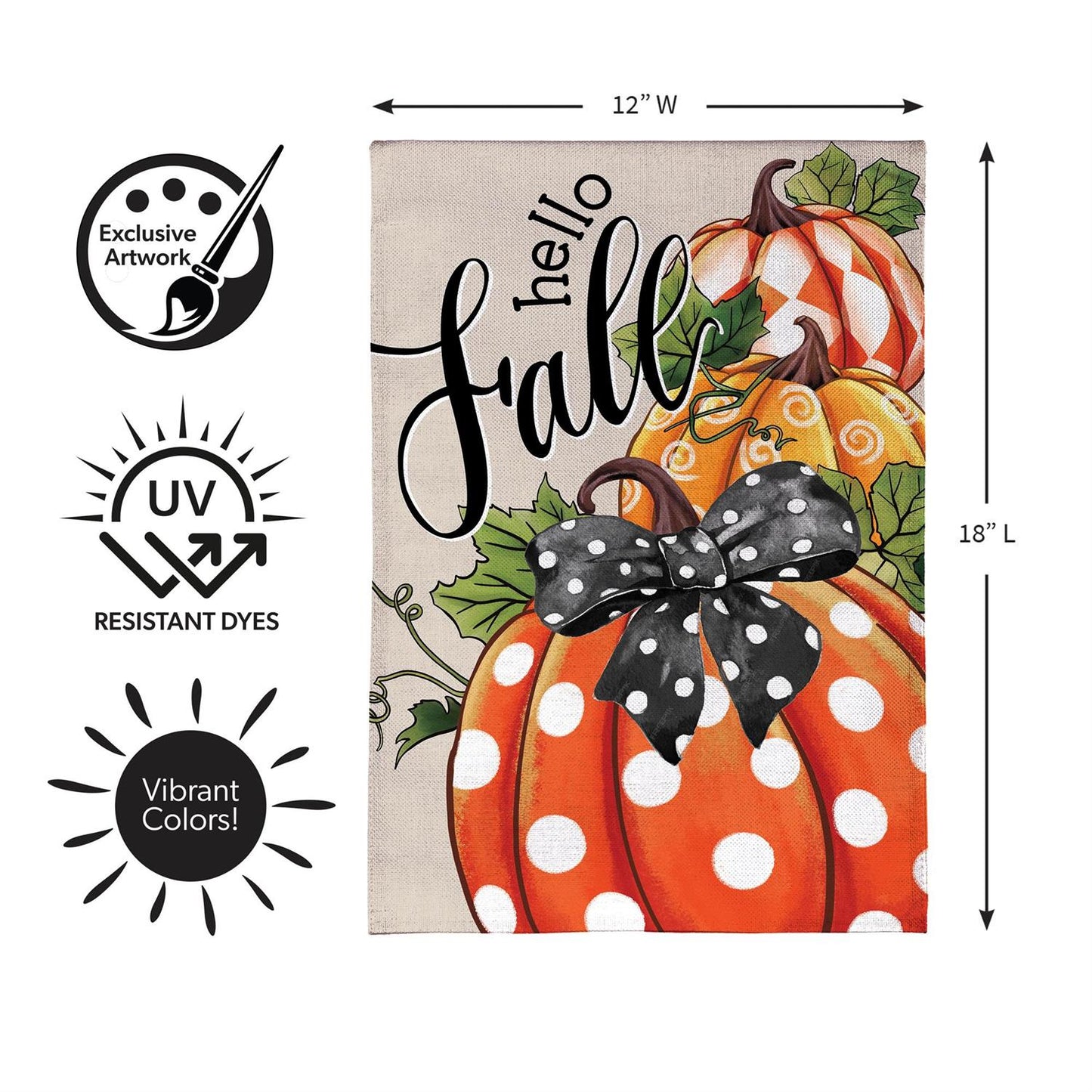 Garden Flag - Patterned Pumpkins Burlap