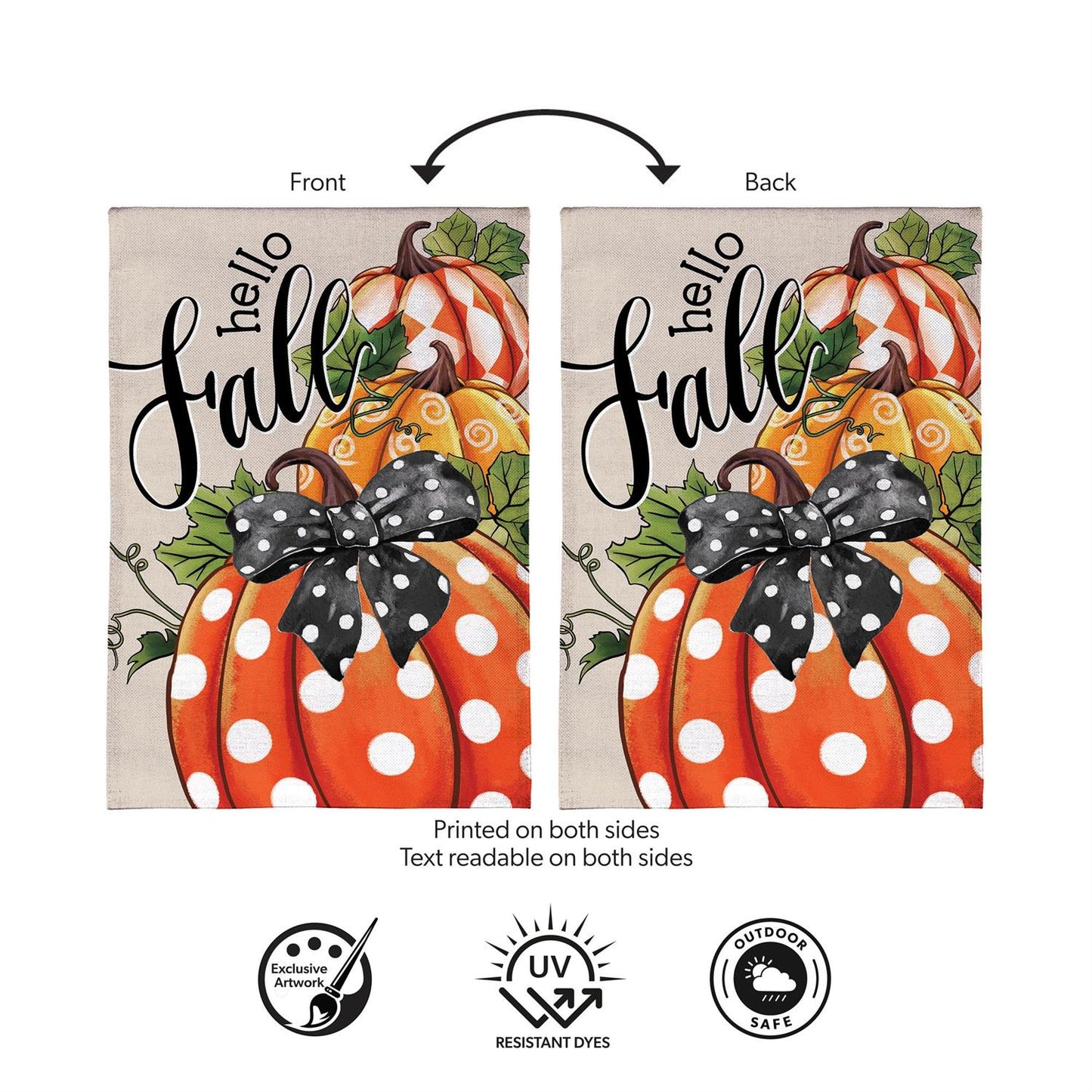 Garden Flag - Patterned Pumpkins Burlap