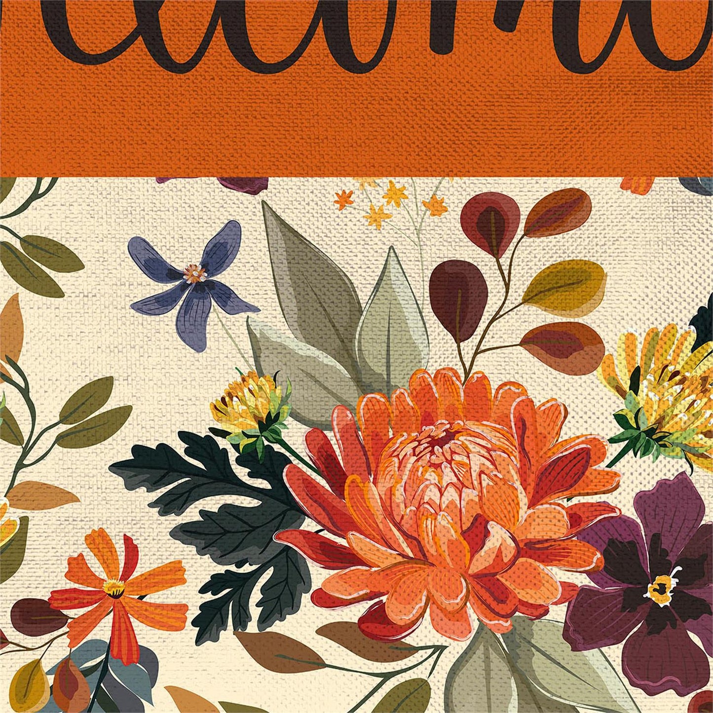 Garden Flag - Fall Floral Welcome Burlap
