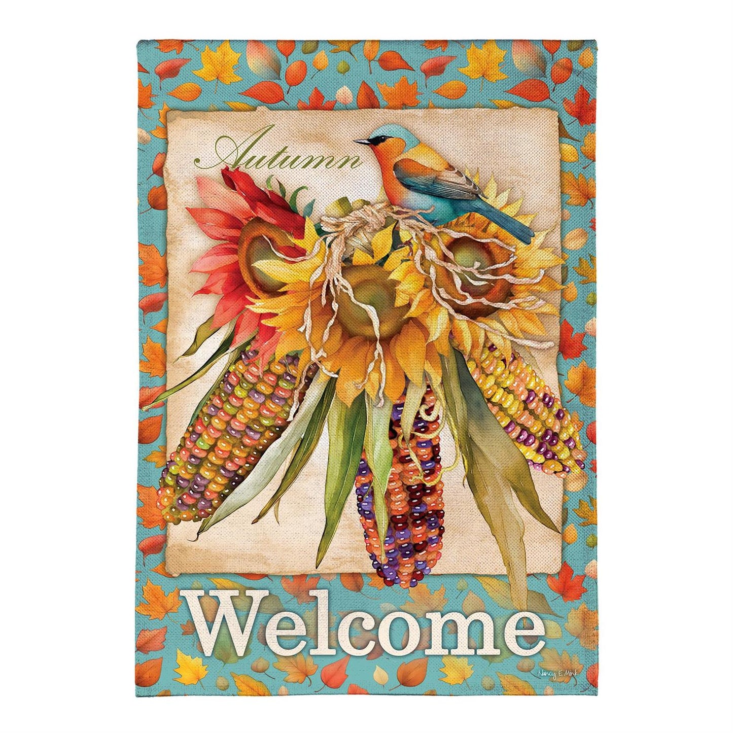 Garden Flag - Jeweled Fall Maize Burlap