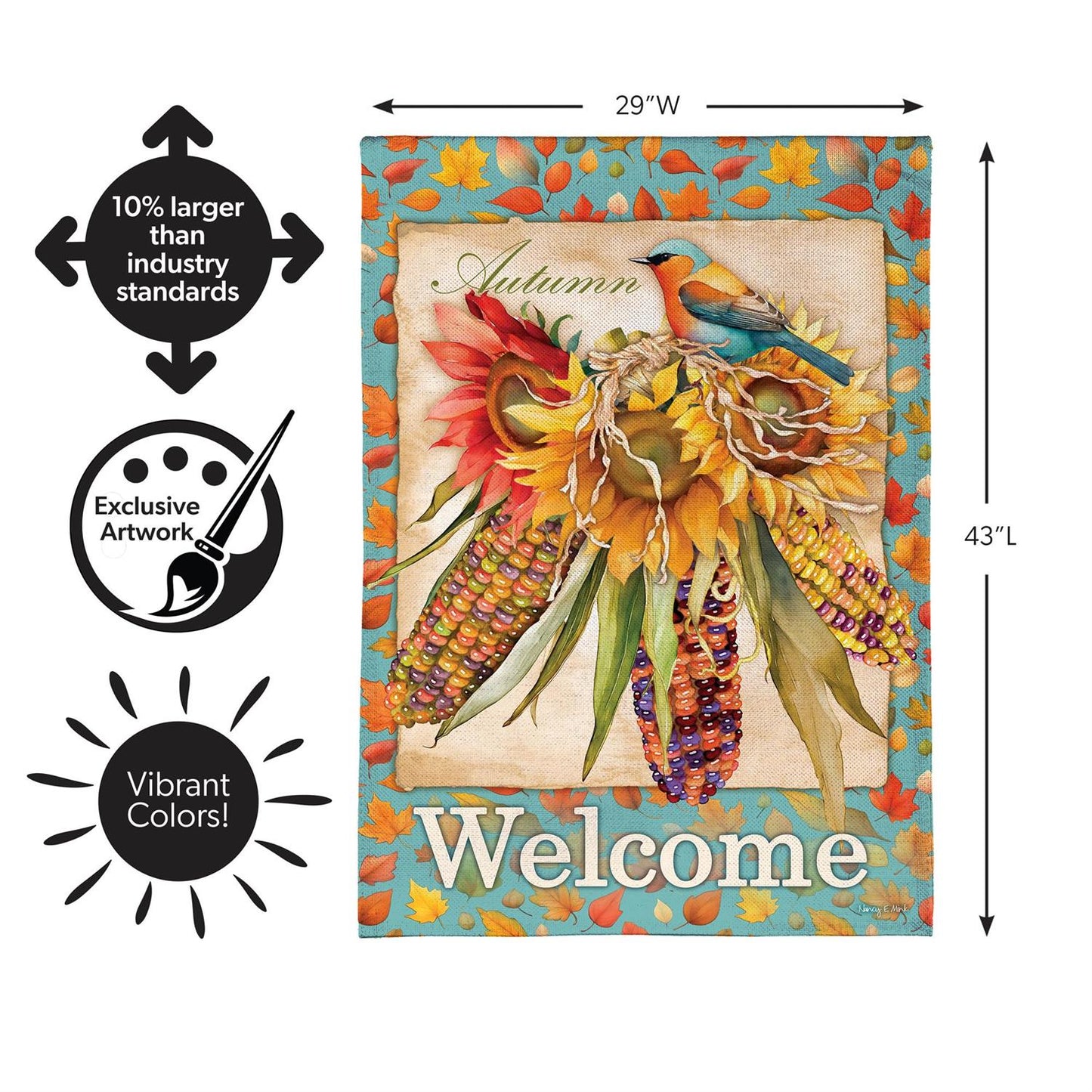 Garden Flag - Jeweled Fall Maize Burlap