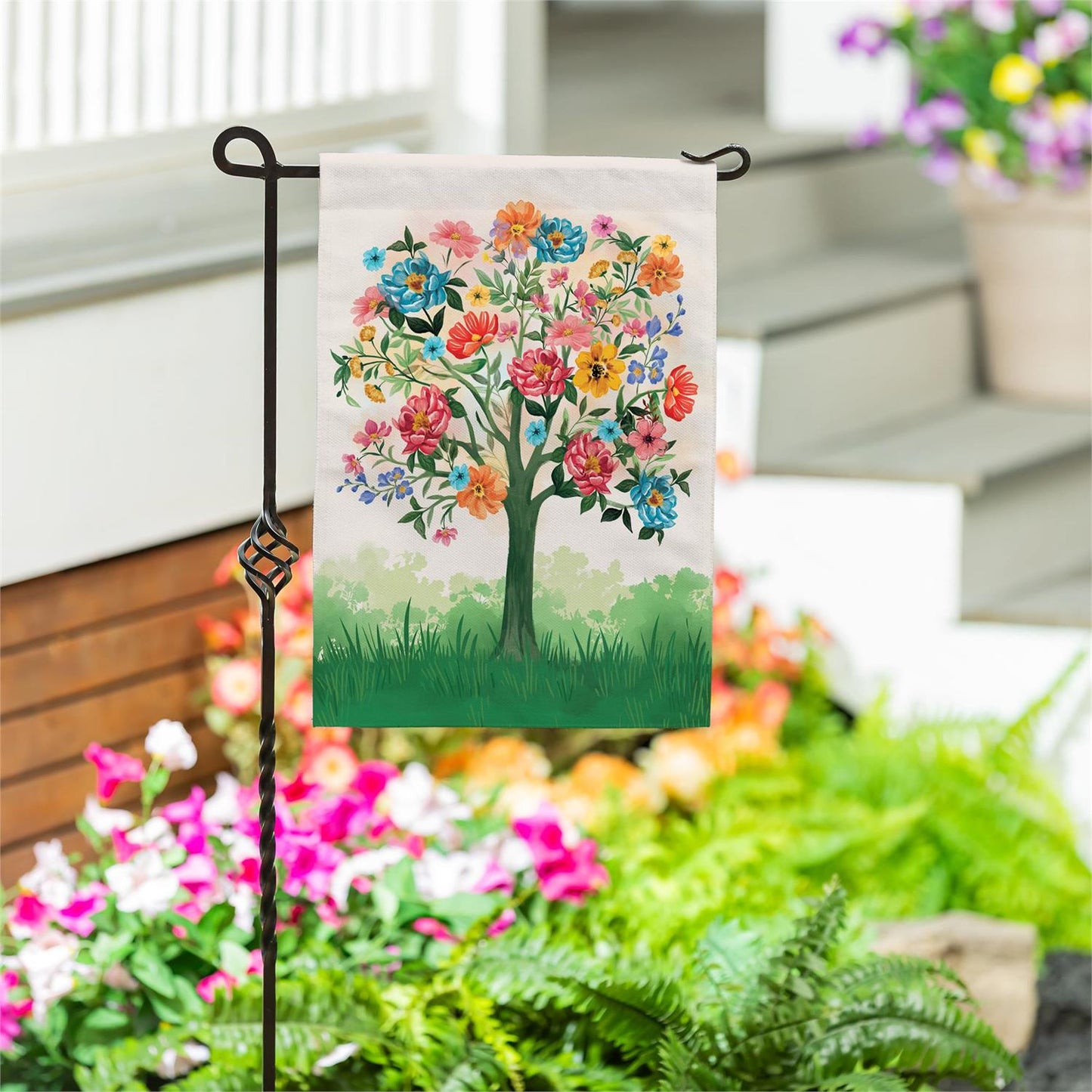 Garden Flag - Blooming Tree of Life Burlap
