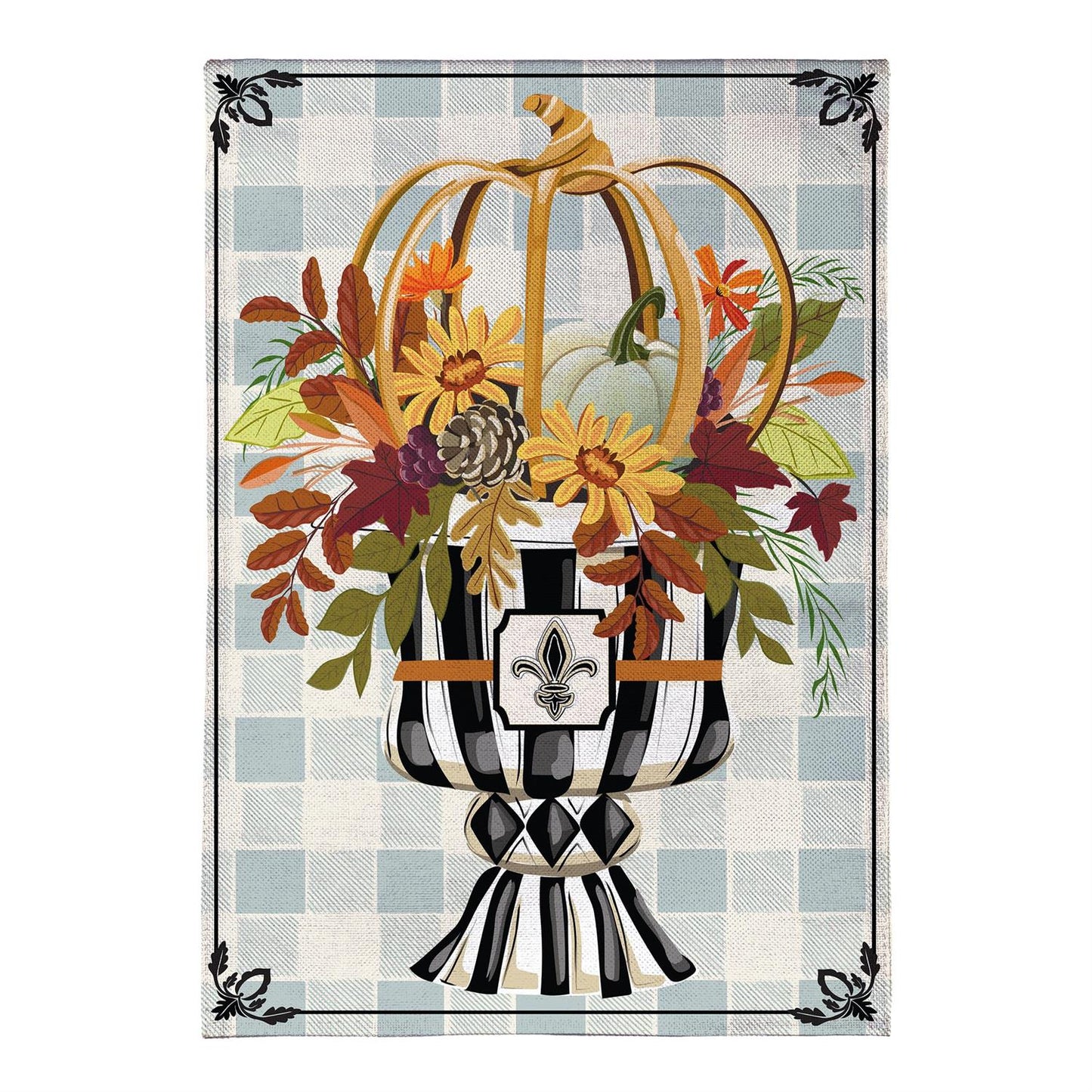 Garden Flag - Courtly Check Fall Floral