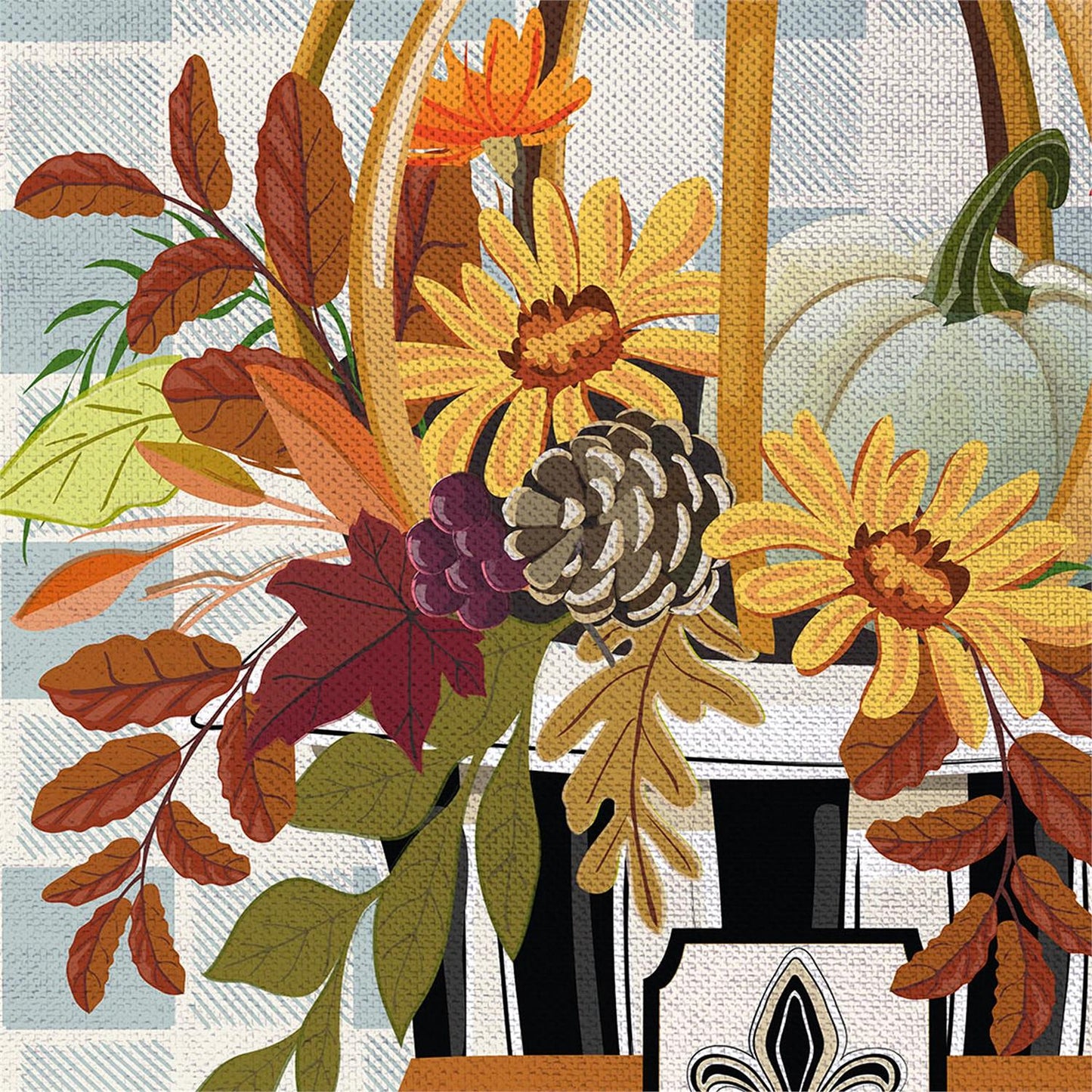 Garden Flag - Courtly Check Fall Floral