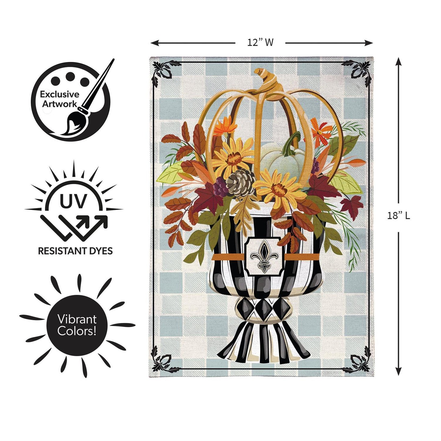 Garden Flag - Courtly Check Fall Floral
