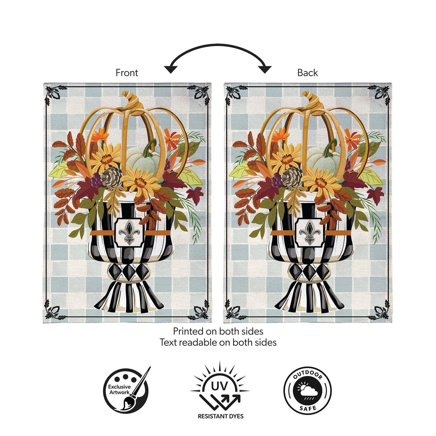 Garden Flag - Courtly Check Fall Floral