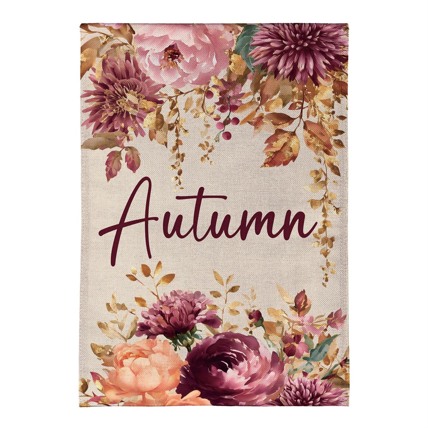 Garden Flag - Autumn Florals Burlap