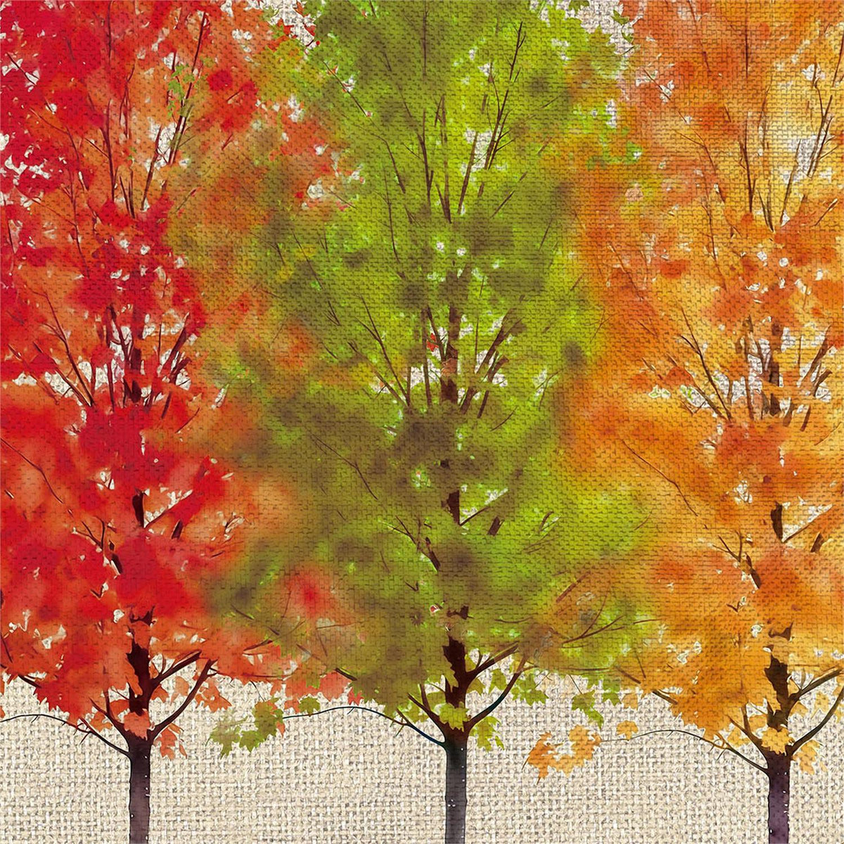Garden Flag - Hello Fall Autumn Trees Burlap