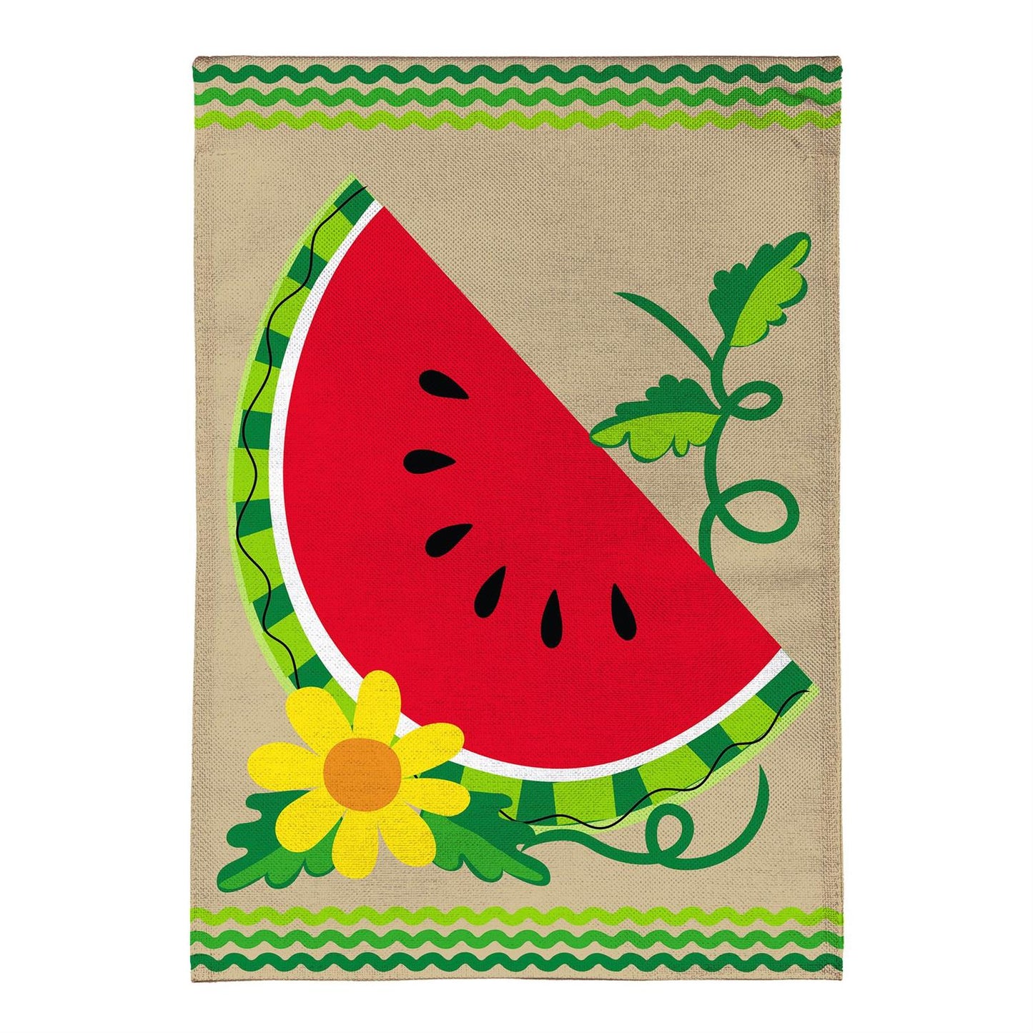 House Flag - Watermelon Slice Burlap