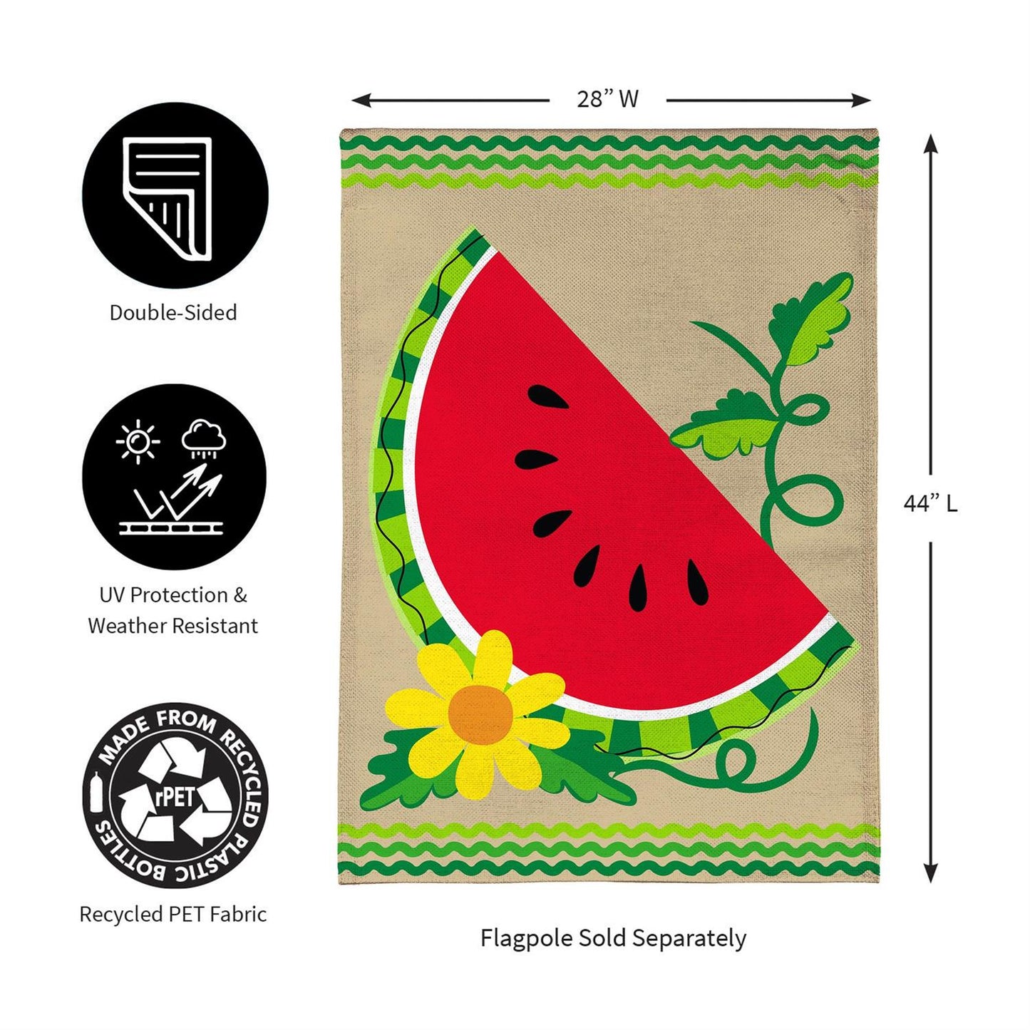 House Flag - Watermelon Slice Burlap