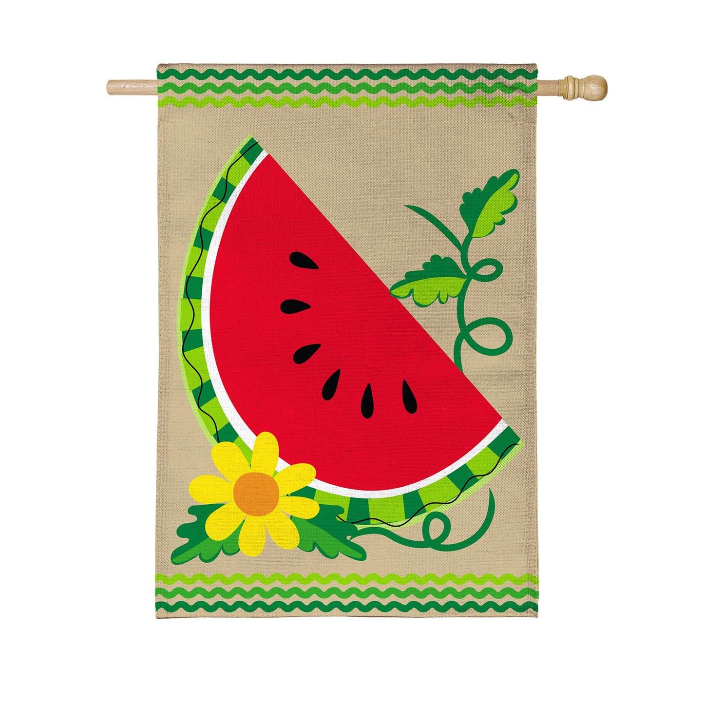 House Flag - Watermelon Slice Burlap