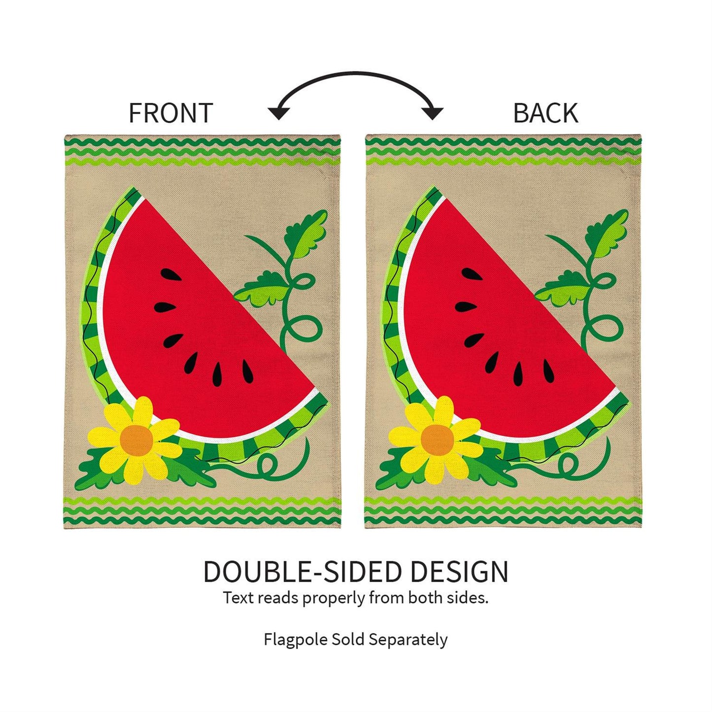 House Flag - Watermelon Slice Burlap