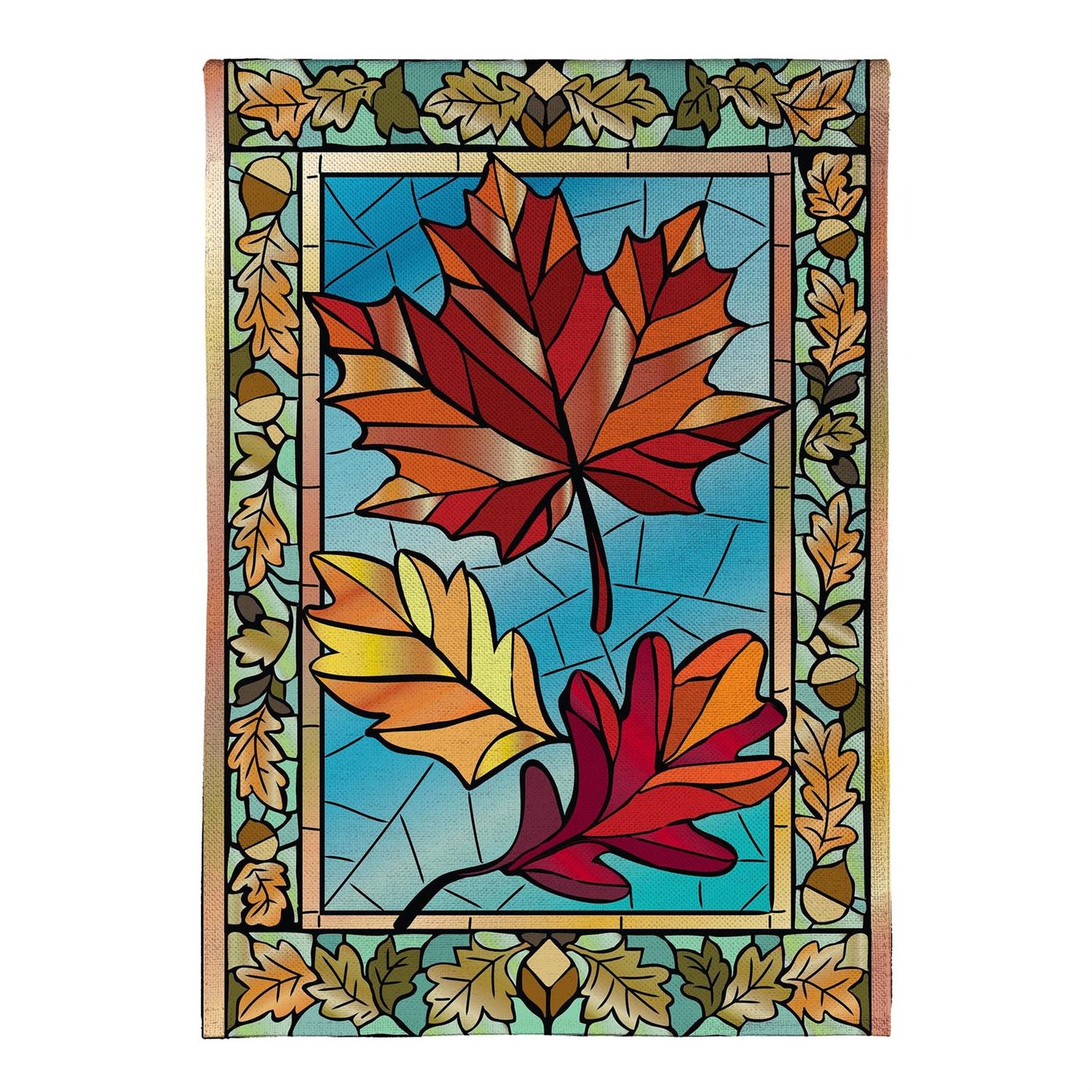 Garden Flag - Autumn Leaves Stained Glass