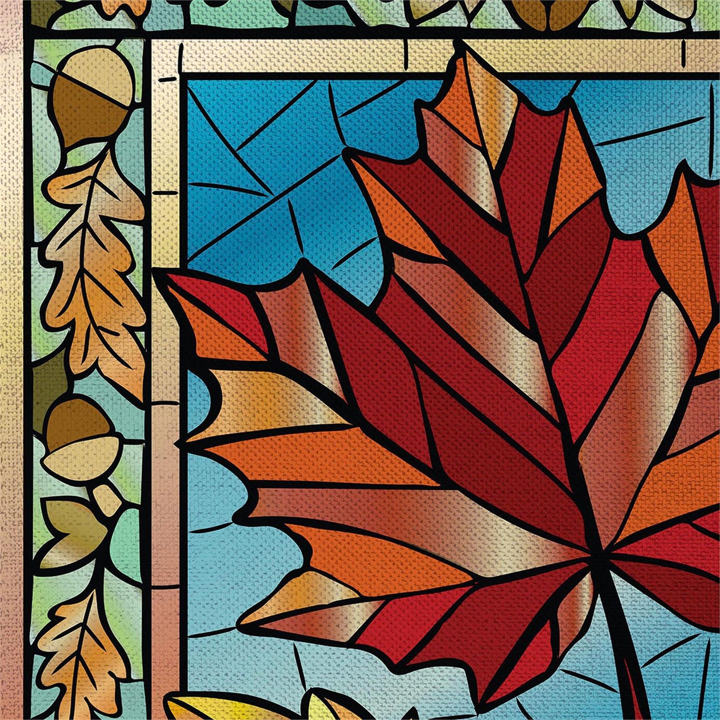 Garden Flag - Autumn Leaves Stained Glass