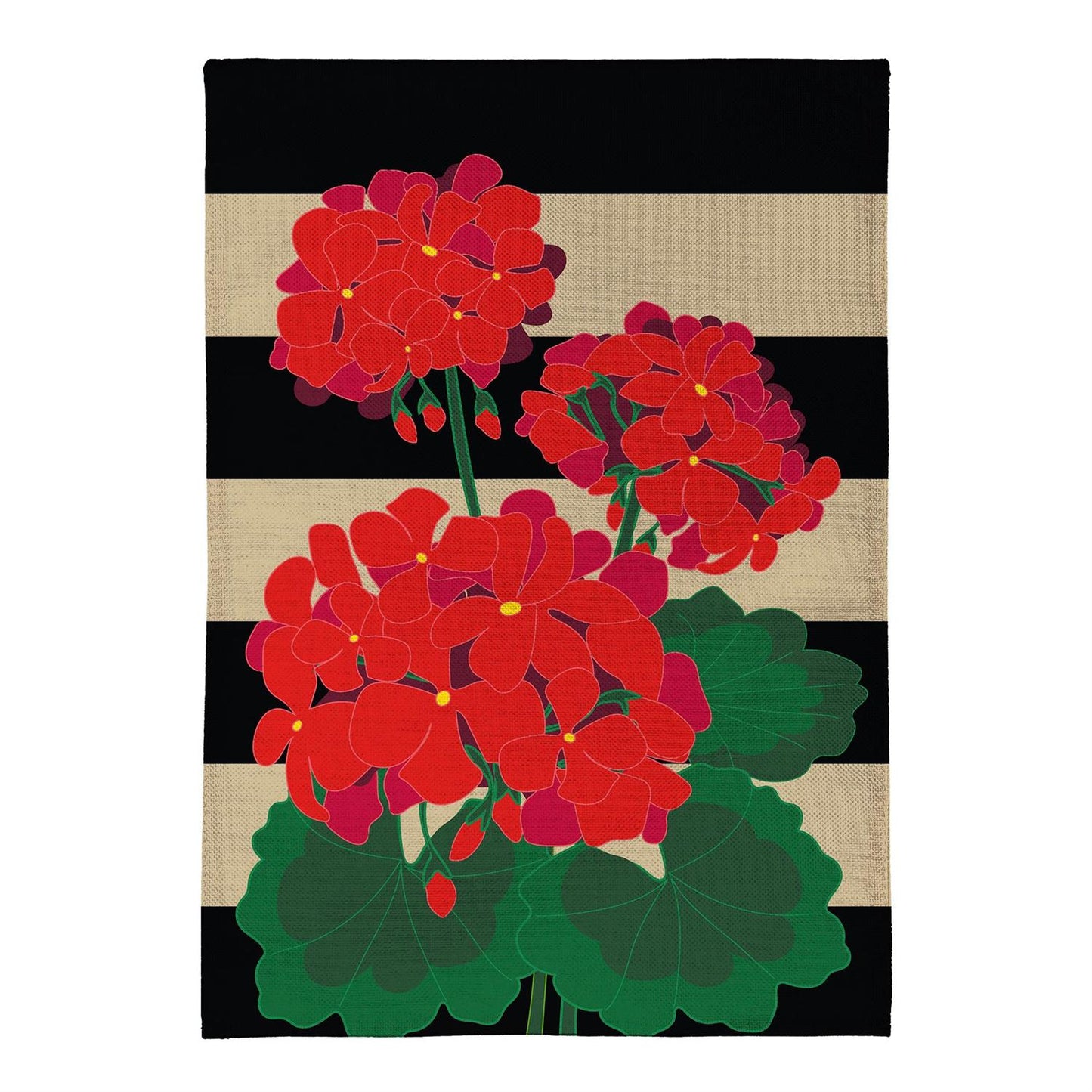 Garden Flag - Plaid Geraniums Burlap