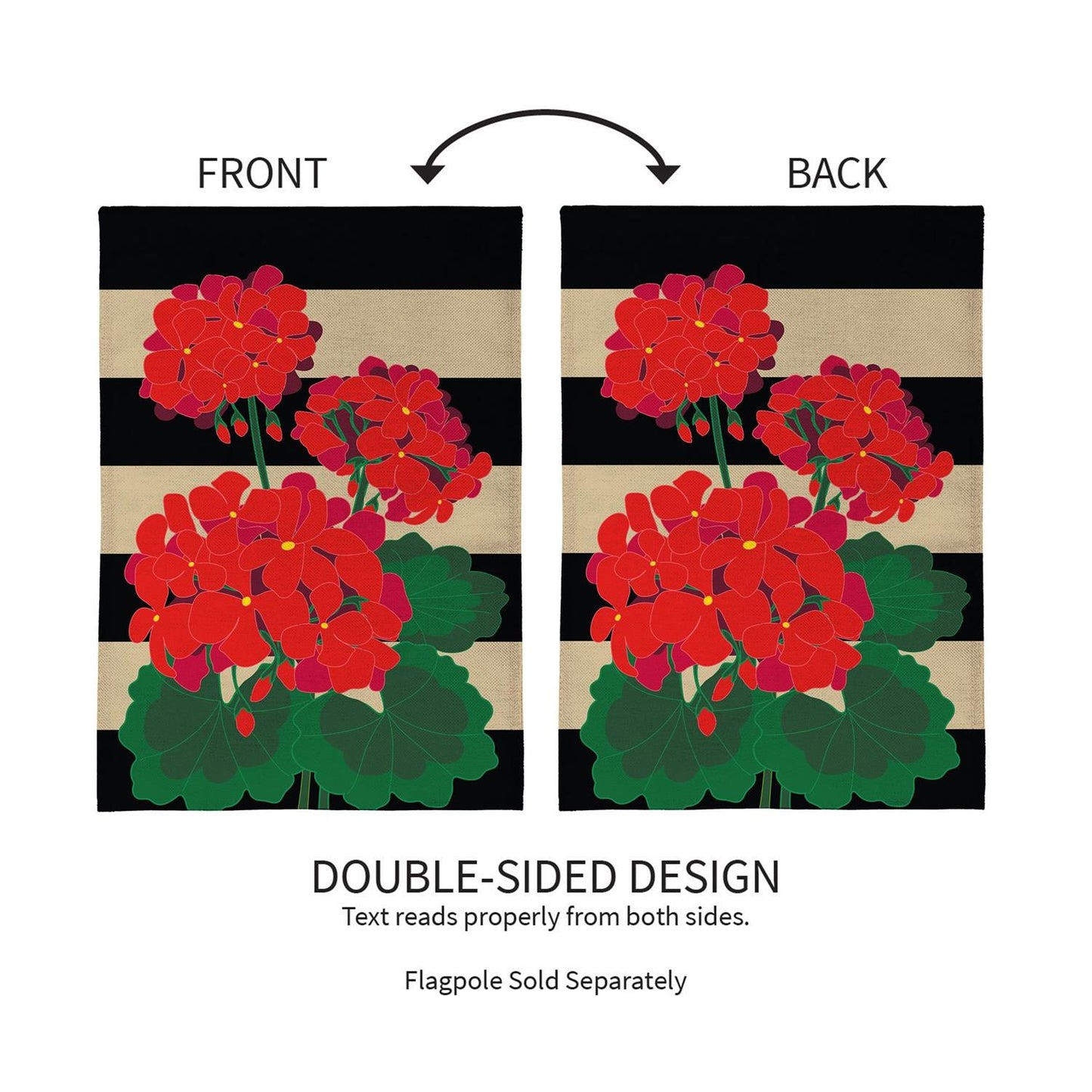 House Flag - Poppy Trio Burlap