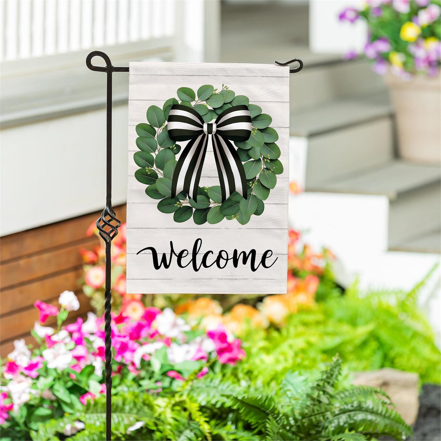 Garden Flag - Eucalyptus Leaves Wreath
