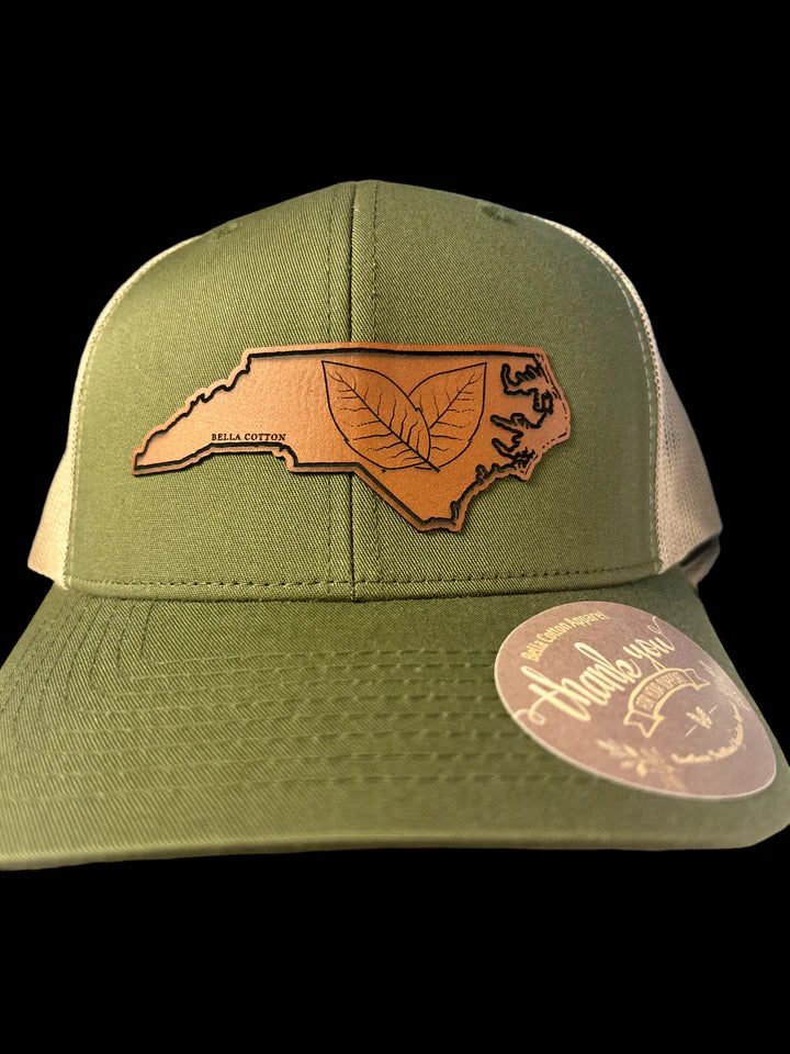 Hat - Brwn Leather NC Tobacco Patch