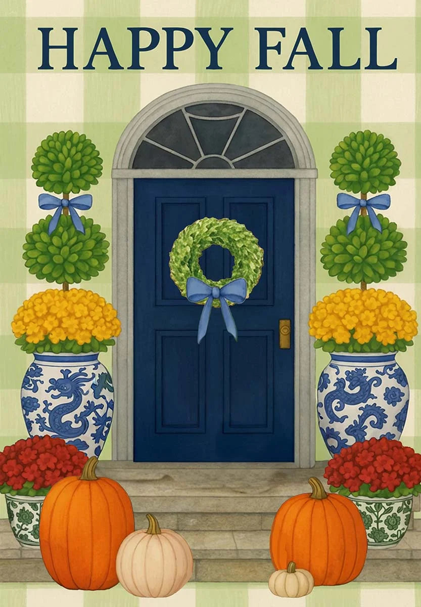 Garden Flag - Chinoiserie Fall Door