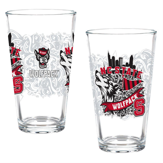 16 oz Pint Glass Set of 2 - NC State