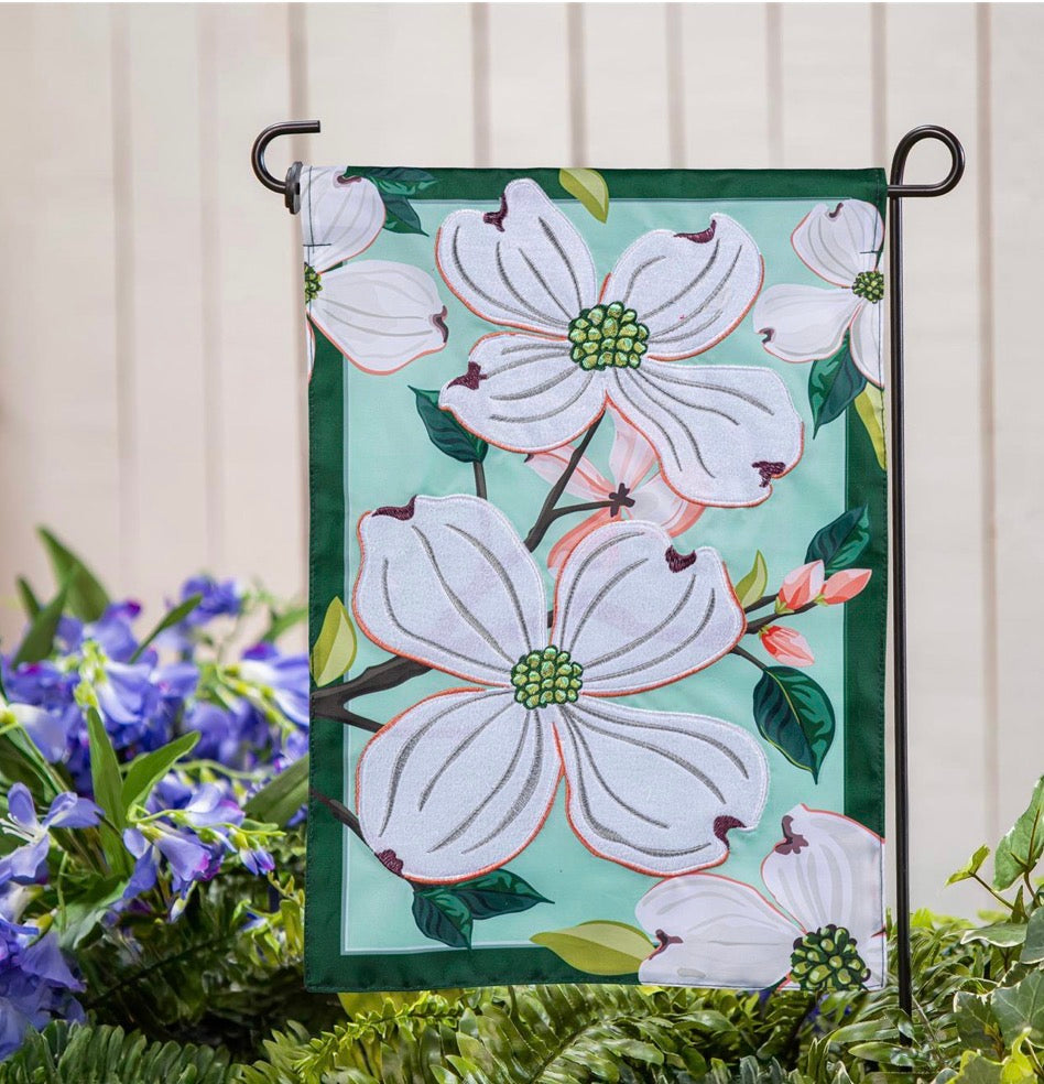 Garden Flag - Dogwood Blossoms Applique