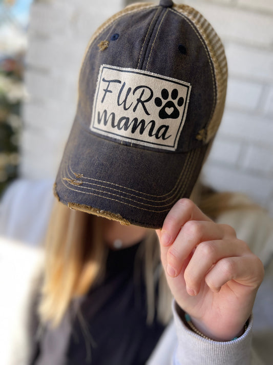 Hat - Fur Mama Navy Blue