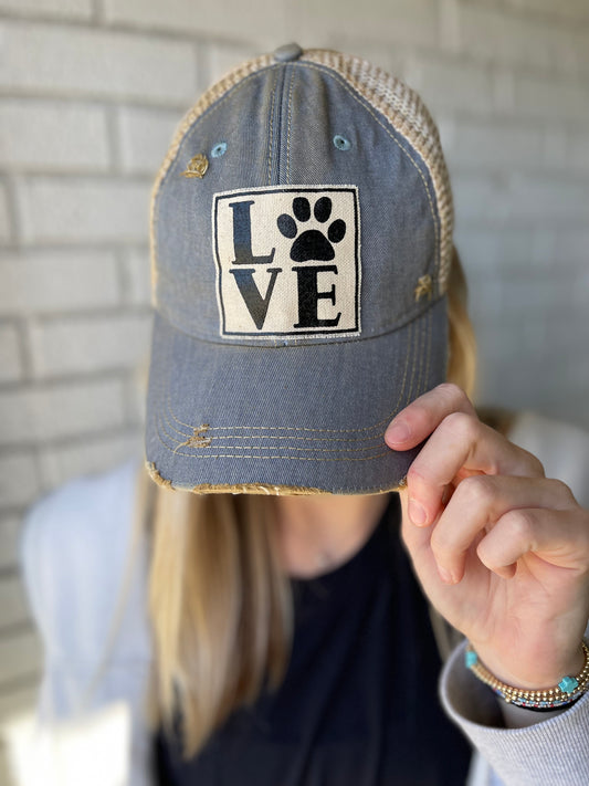 Hat - Love Paw Sky Blue