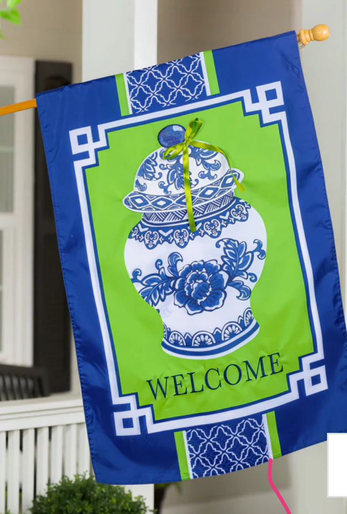House Flag - Chinoiserie Welcome