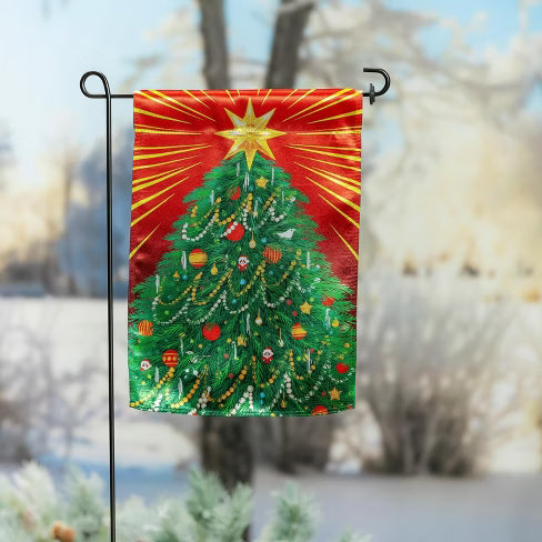 Garden Flag - Classic Christmas Tree Lustre