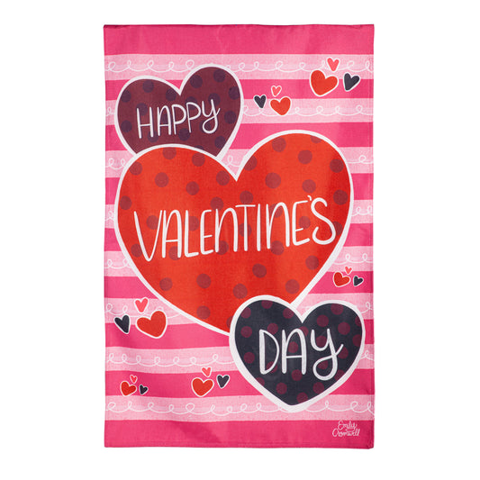 Happy Valentine's Day Hearts House Flag