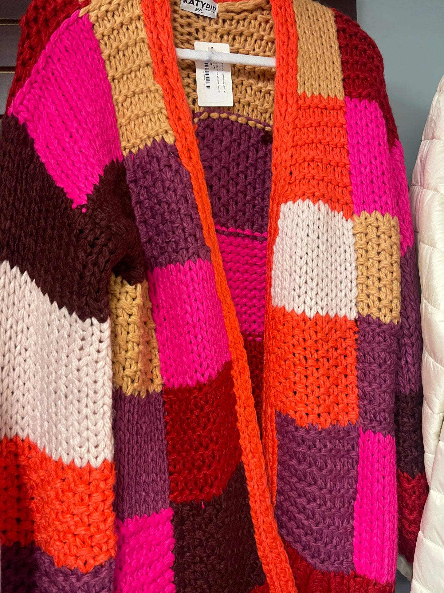 Color Block Handmade Crochet Cardigan