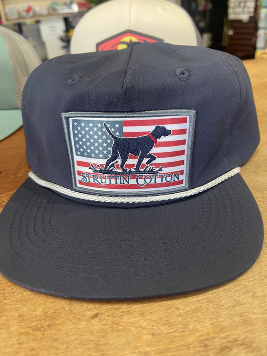 Rope Hat - Freedom Pointer Patch on Navy