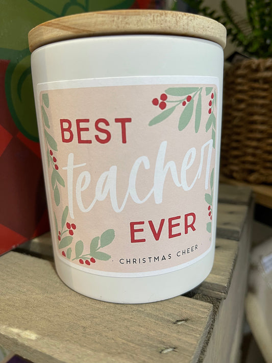 Best Teacher Ever Candle - Christmas Cheer