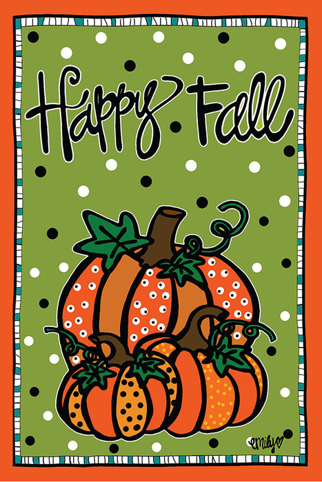 Garden Flag - Happy Fall 3 Pumpkins