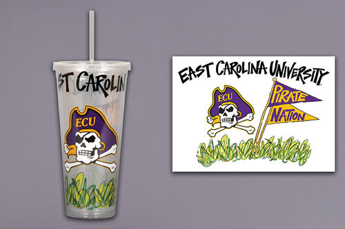 ECU Tumbler w/ Straw