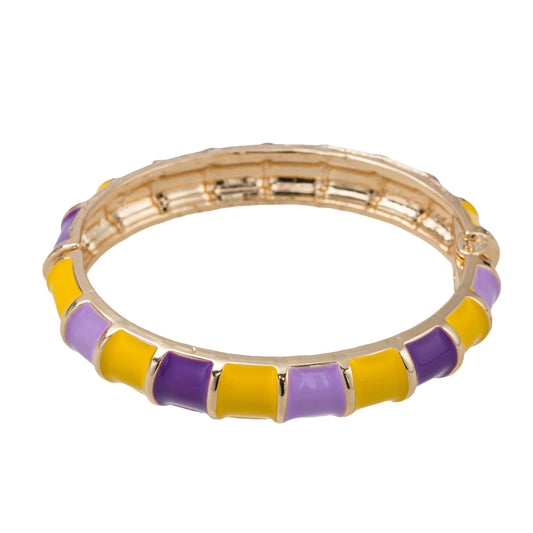 Bangle Bracelet - Yellow/Gold/Purple/Lavender Enamel