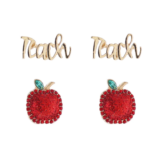 Earrings - Set of 2 - Teach w/ Apple