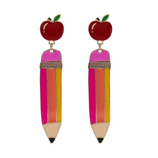 Earrings - Red Apple Post Multi Pencil