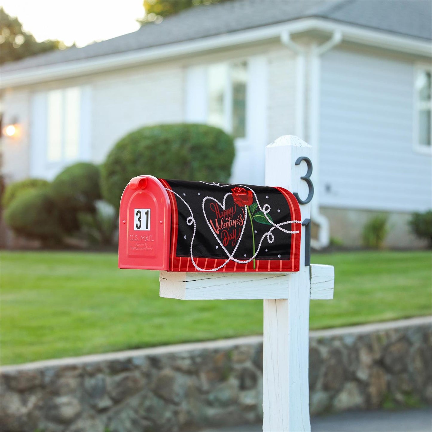 Mailbox Cover - Valentines Day Pearls