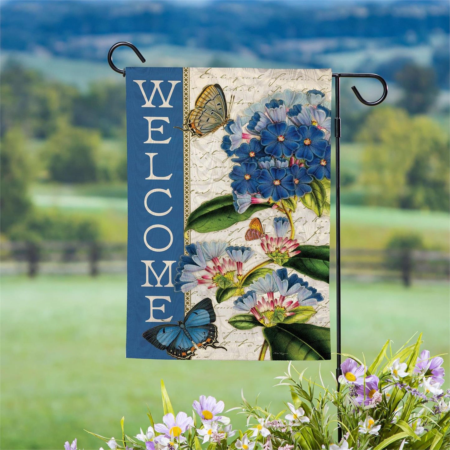 Garden Flag - Blue Hydrangea Musings