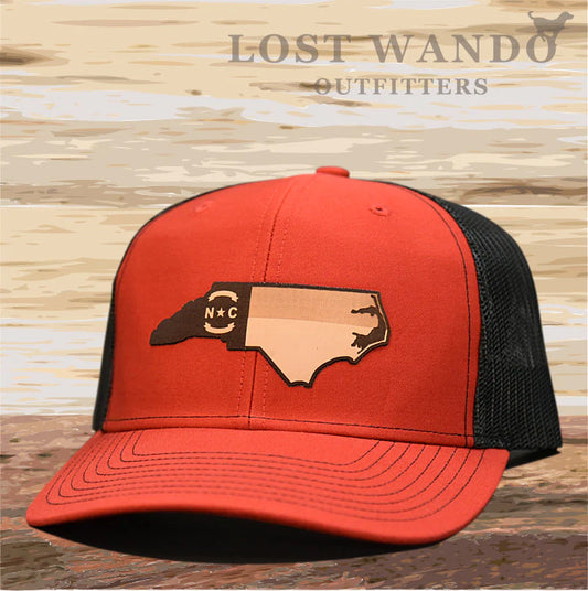 Hat - NC Outline Etched Red/Blk