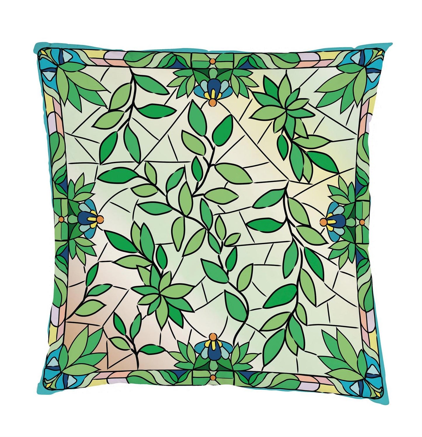 Pillow Cover - Stained Glass Songbirds