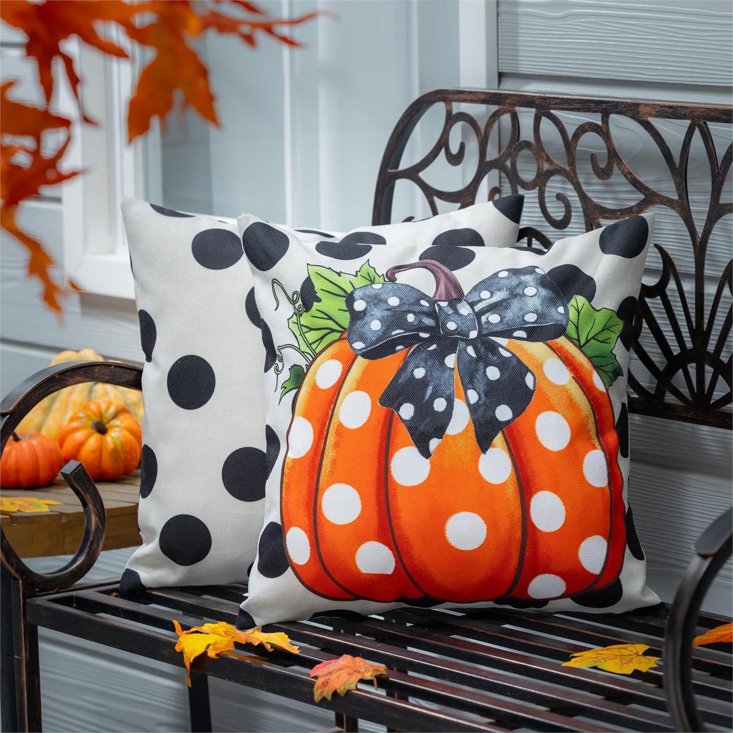 Pillow Cover - Patterned Pumpkins