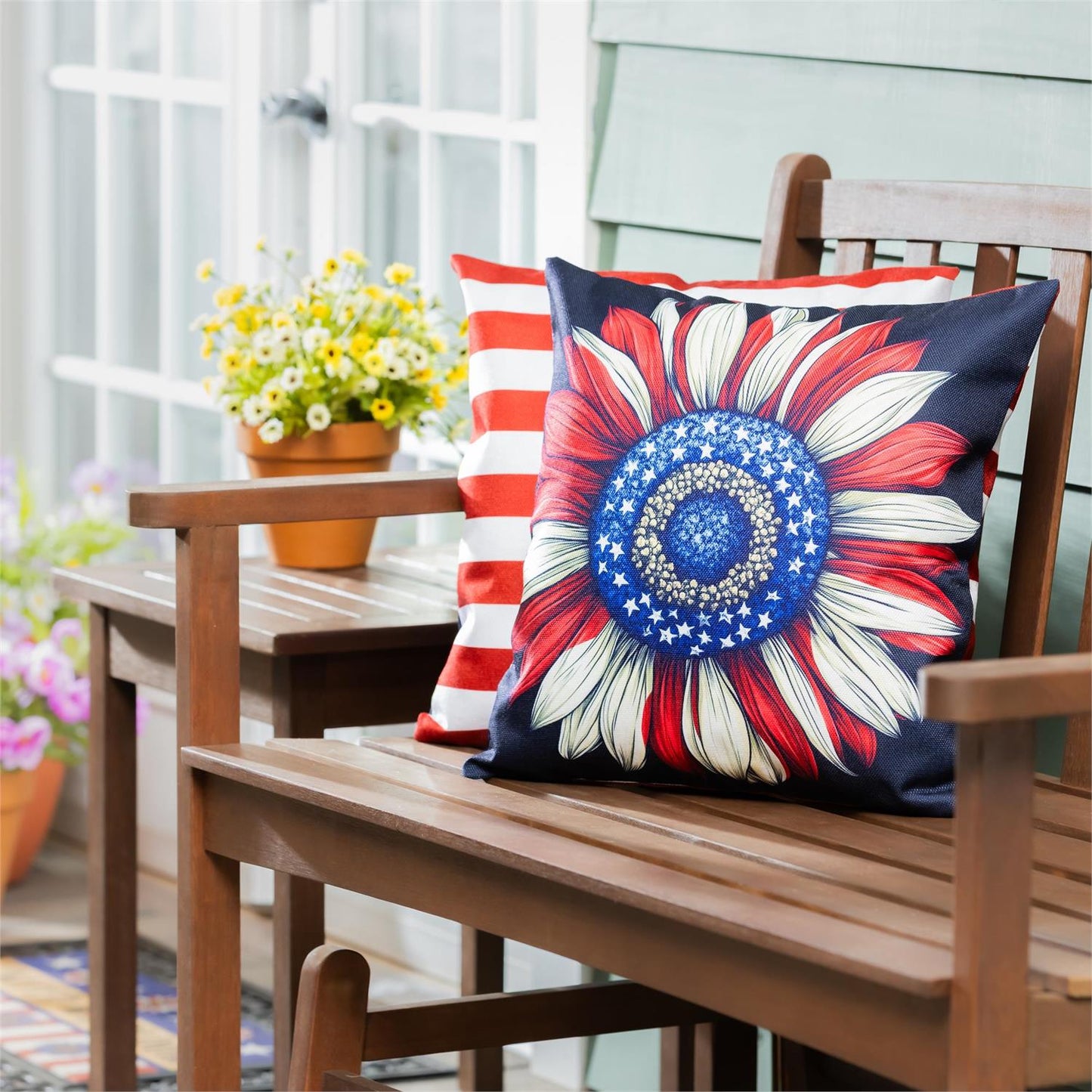 Pillow Cover - Patriotic Vibrant Sunflower