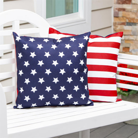Pillow Cover- Patriotic Stars & Stripes