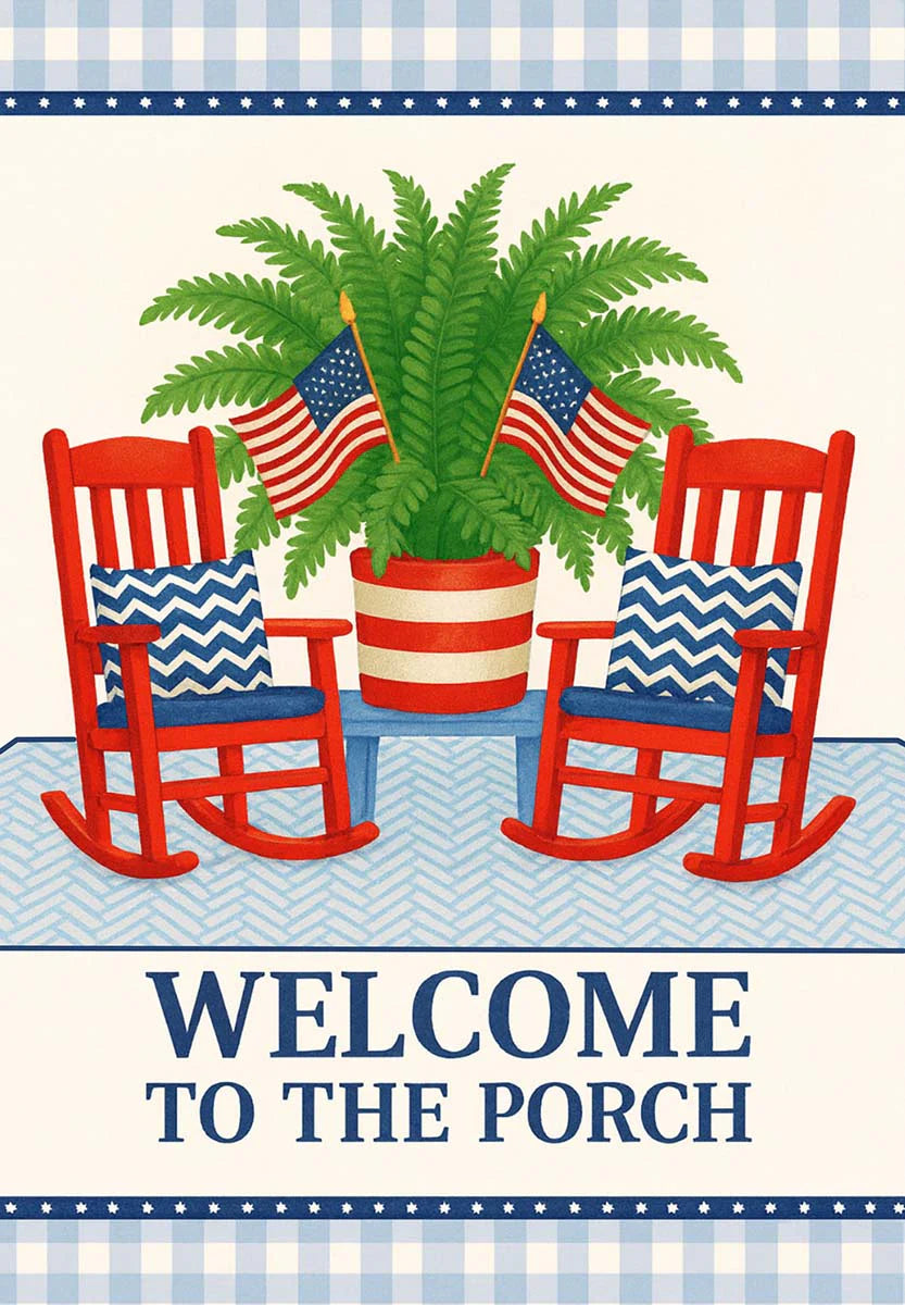Garden Flag - Patriotic Porch