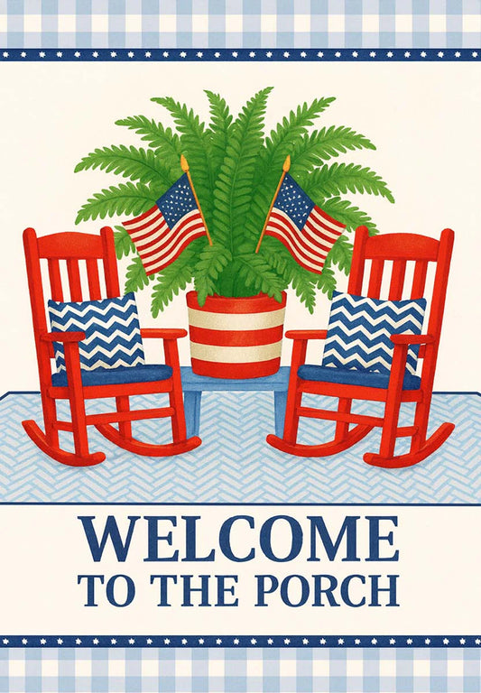 Garden Flag - Patriotic Porch