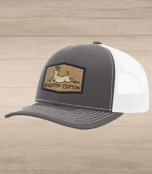Hat - Running Buck Patch on Charcoal