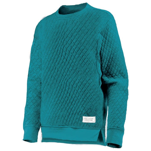 Quilted Sweatshirt - Topaz Blue